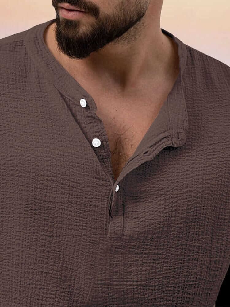 Relaxed Fit Linen Shorts Shirt Set