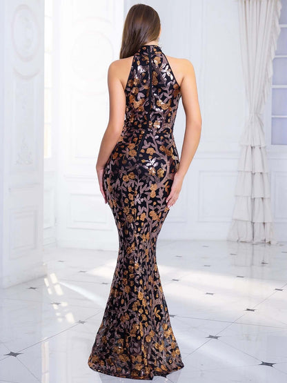 Glittering Beaded Evening Dress