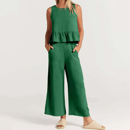 Ladies' Floral Off Shoulder Jumpsuit Set