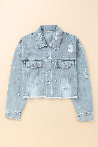 Classic ladies' Beaded Jeans Jacket