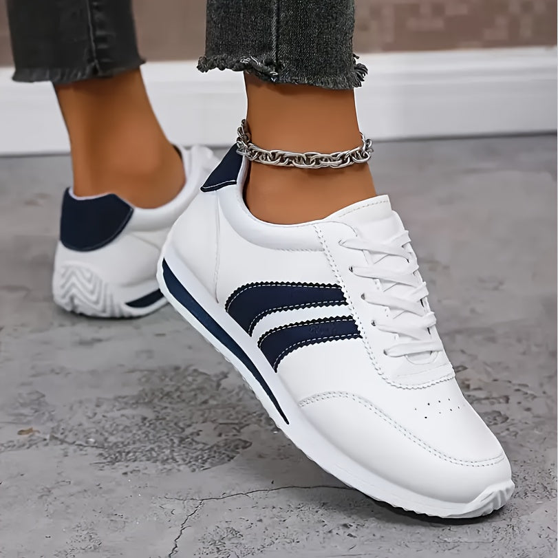Comfortable Women's Leather Athletic Walking Sneakers