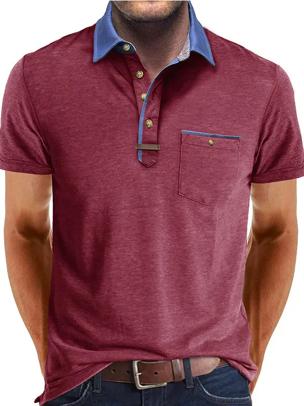 Lightweight Casual Short Sleeve Polo Shirt for Men