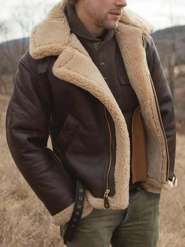 Luxury Faux Fur Aviator Jacket