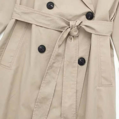Classic Women's Belted Long Trench Coat