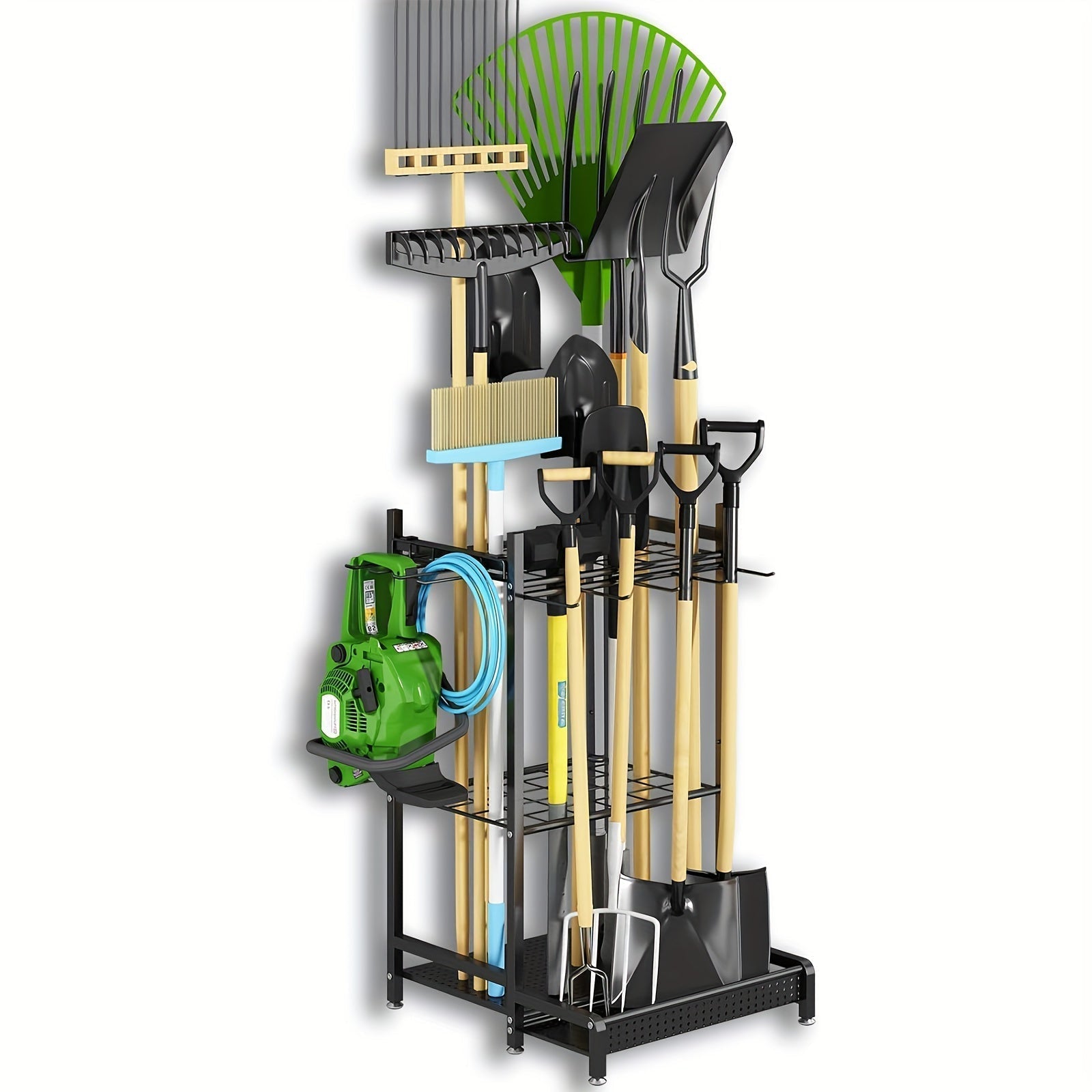 Strong Steel Garden Storage Rack – Outdoor Tool Holder - Luxivelle