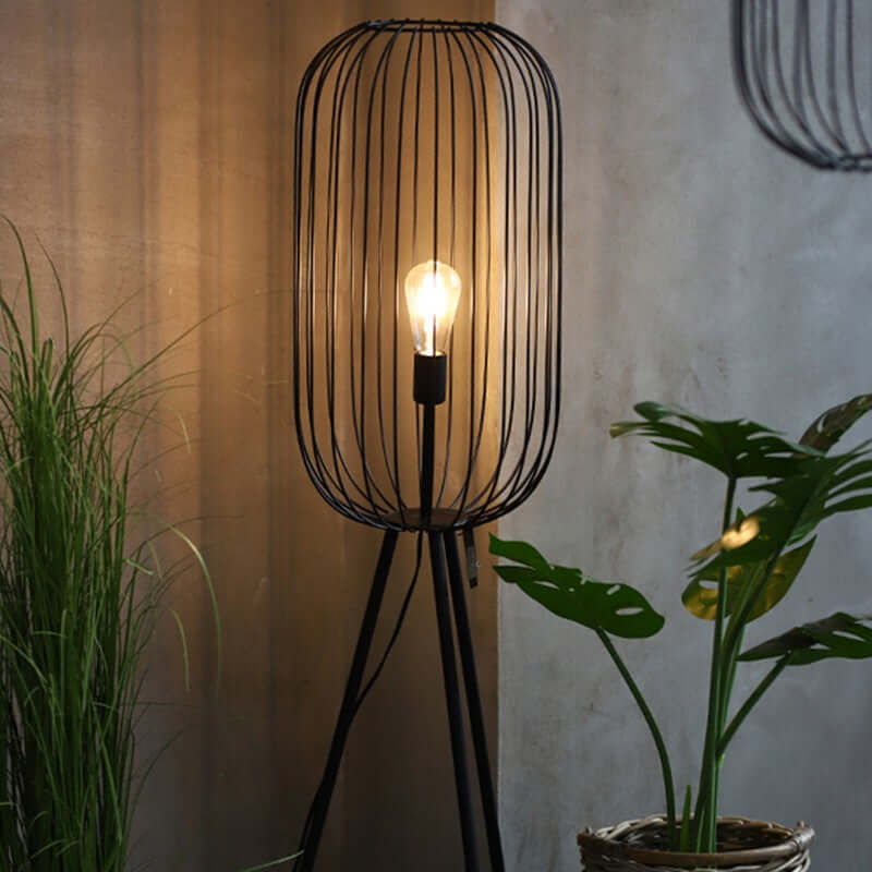 Textured Woven Floor Lamp, Industrial Rattan Table Lamp - Luxivelle