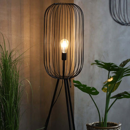 Textured Woven Floor Lamp, Industrial Rattan Table Lamp - Luxivelle