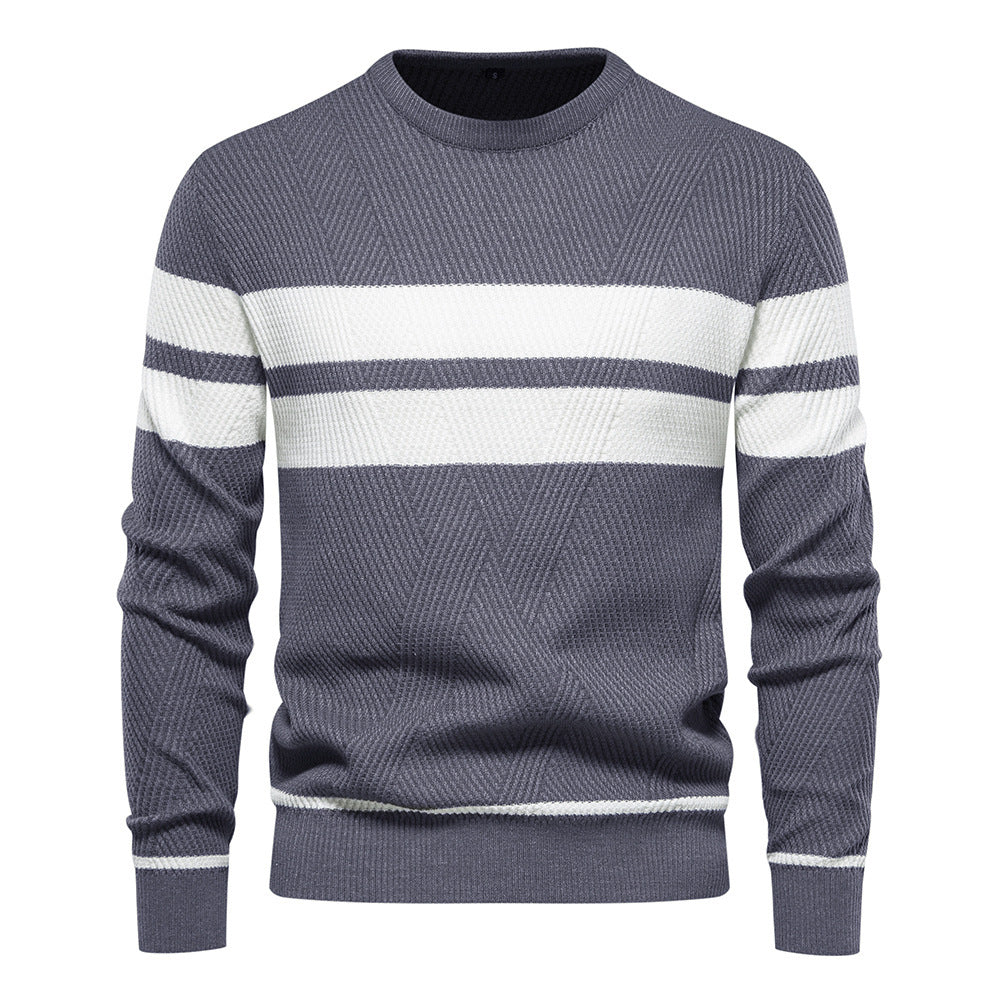 Relaxed Fit Horizontal Stripe Pullover
