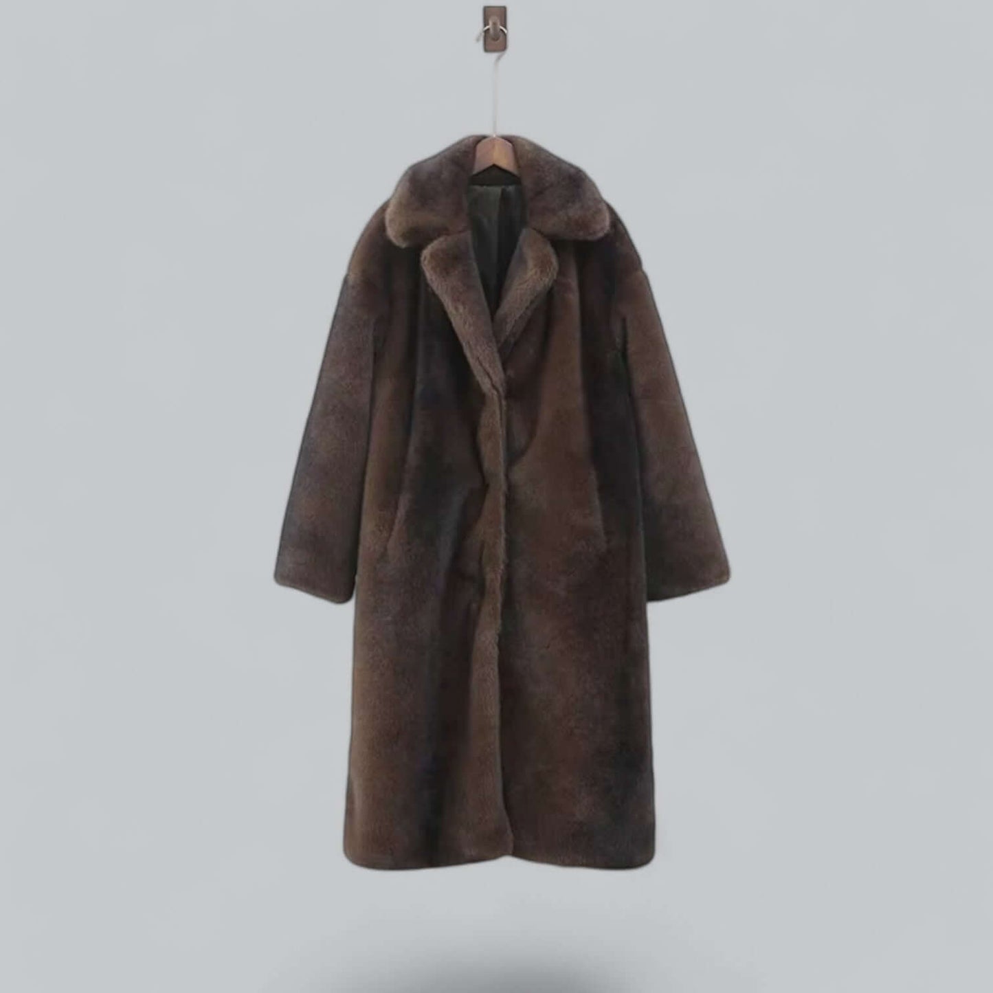 Luxurious Fake Fur Winter Trench Coat