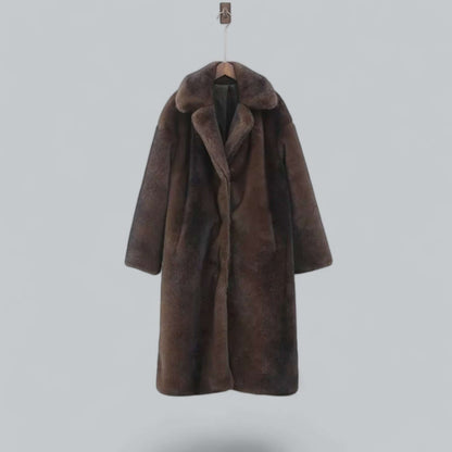 Luxurious Fake Fur Winter Trench Coat