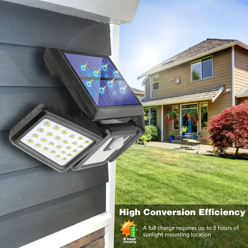 Bright Outdoor Motion Security Light with 3 Heads