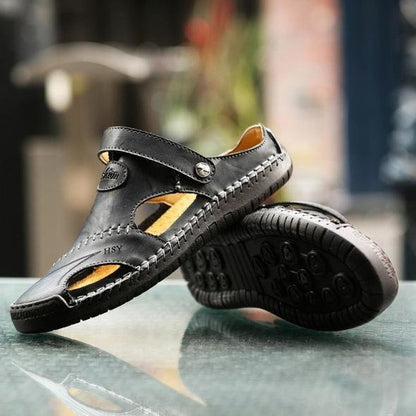 Men's Brown Water Shoes Closed Toe Fisherman Sandals