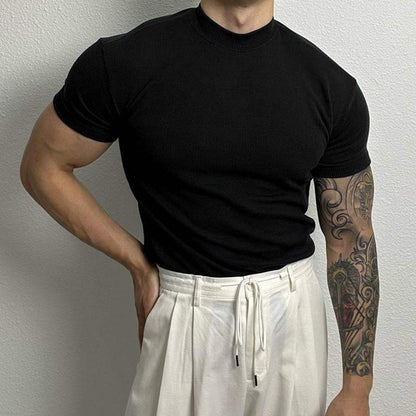 Slim Fit Crew Neck Knit Shirt