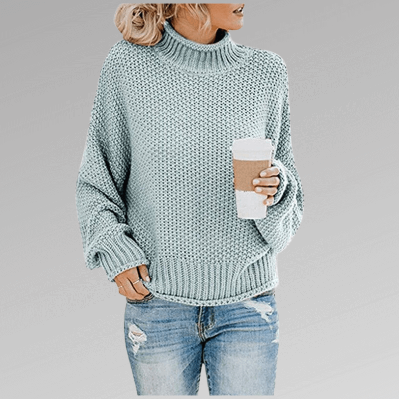 Warm Crew Neck Wool Sweater for Women
