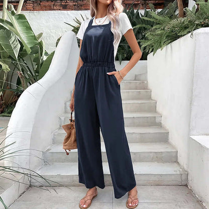 Women's Comfortable Loose Fit Jumpsuit with Pockets