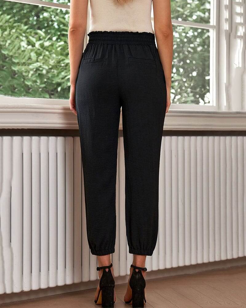 Relaxed Fit Elastic Waist Pants