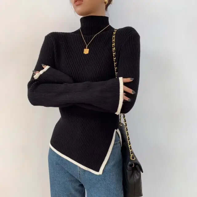 Feminine Fit Relaxed Turtleneck Jumper Sweater - Luxivelle