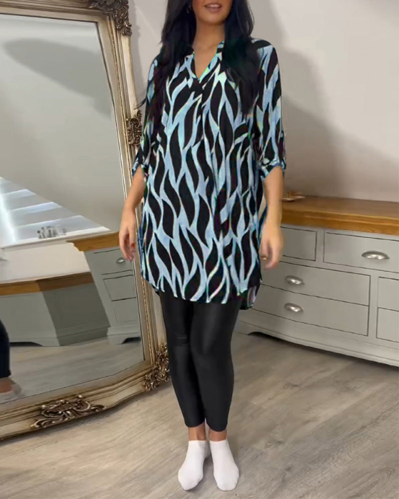 Fashionable Patterned Loose Fit Top