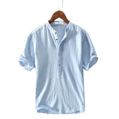 Men's Breathable Short Sleeve Casual Henley Tee Shirt - Luxivelle