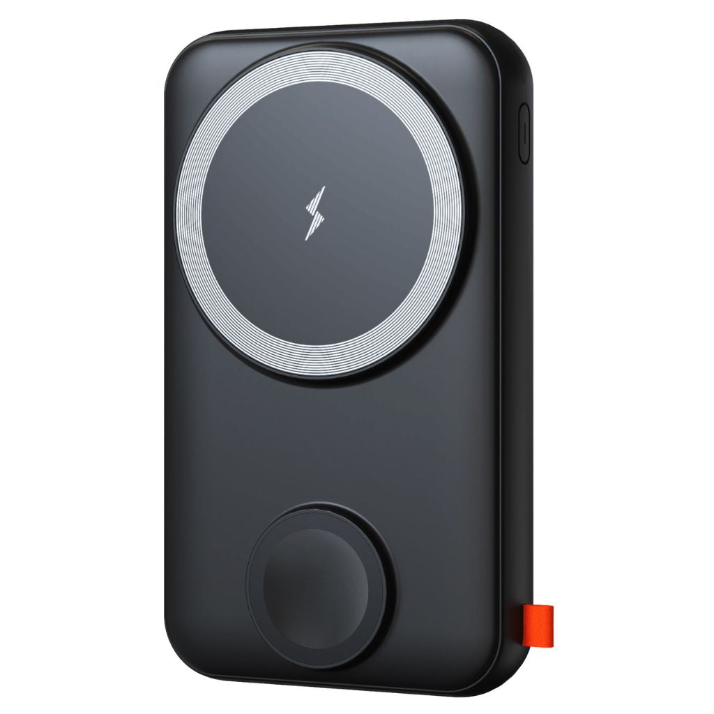 2-in-1 PowerBank with wireless, Type-C charging; sleek design, LED display, magnetic attachment, dual port for fast charge.