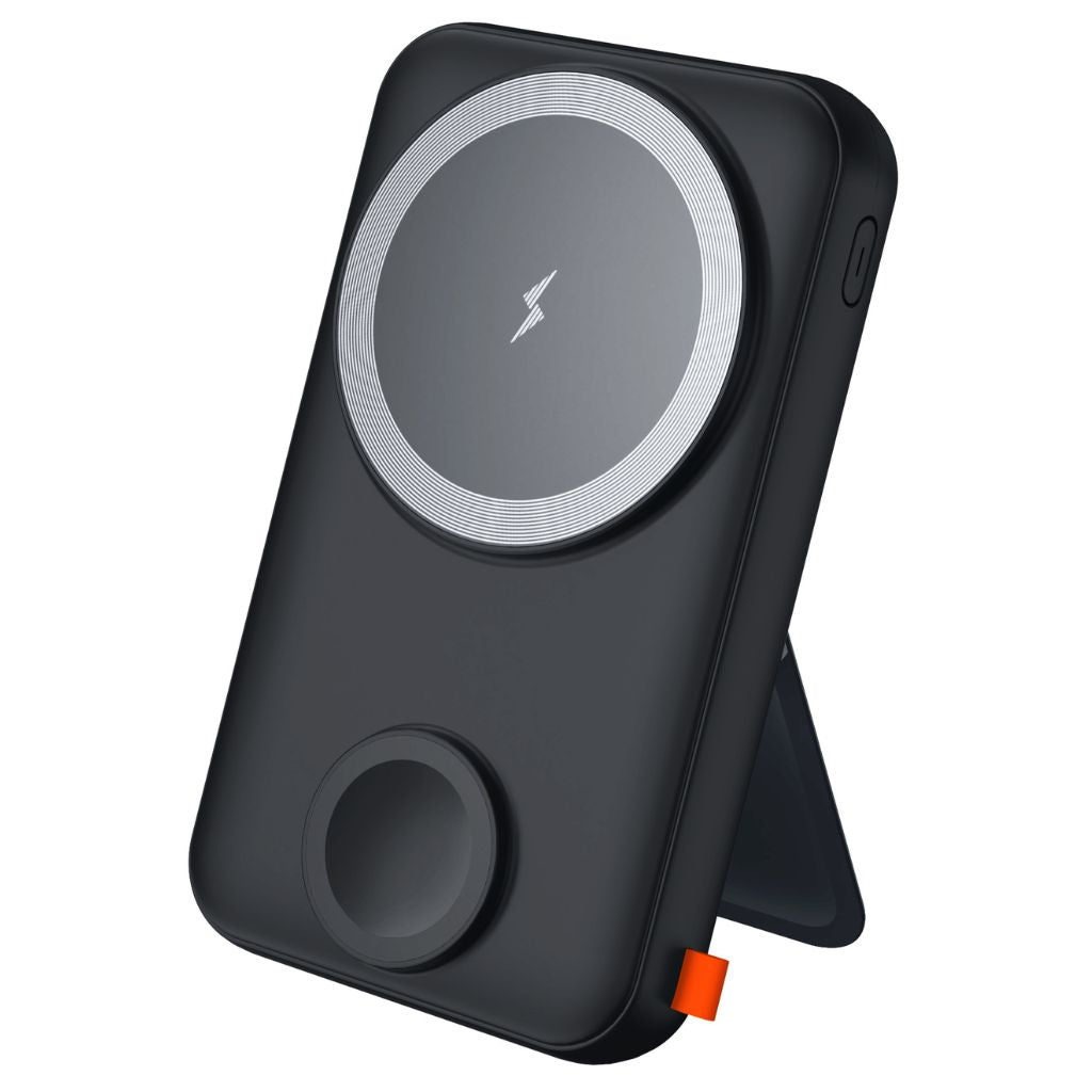 2-in-1 PowerBank with wireless, Type-C charging; sleek design, LED display, magnetic attachment, dual port for fast charge.