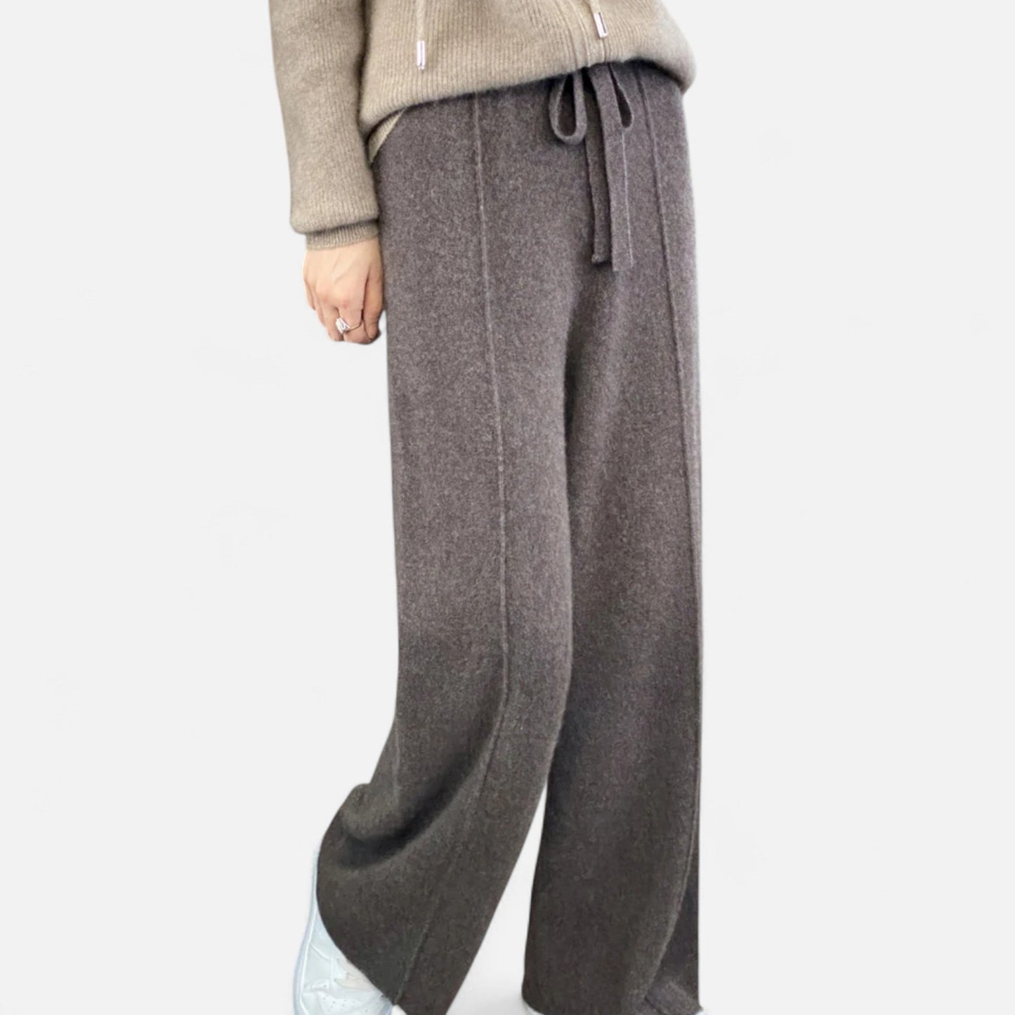 Comfortable Wool Flared Leg Knit Pants