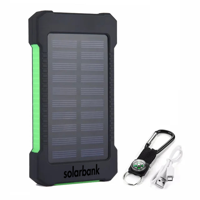 Waterproof Solar Portable Power Bank with LED Light - Luxivelle