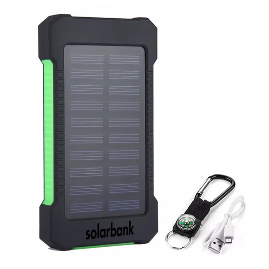 Waterproof Solar Portable Power Bank with LED Light - Luxivelle