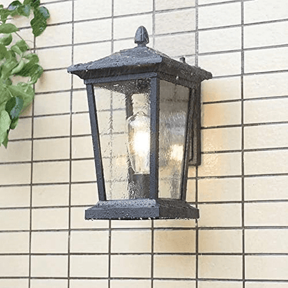 Rustic Weatherproof Exterior Wall Light, Glass Cover