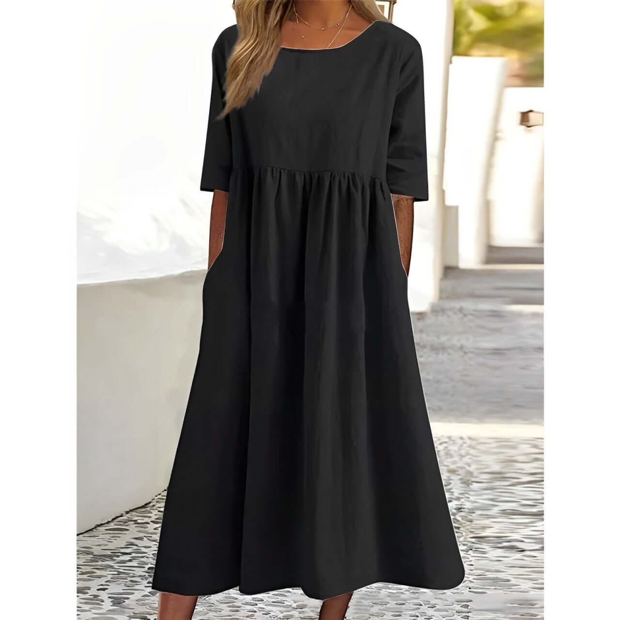 Comfortable Casual Flowy Midi Dress