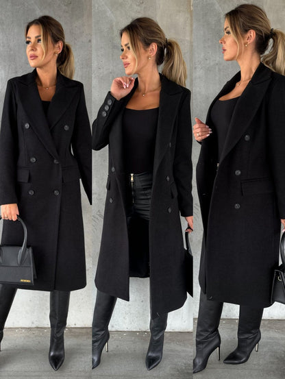 Warm Long Sleeve Double Breasted Women's Coat
