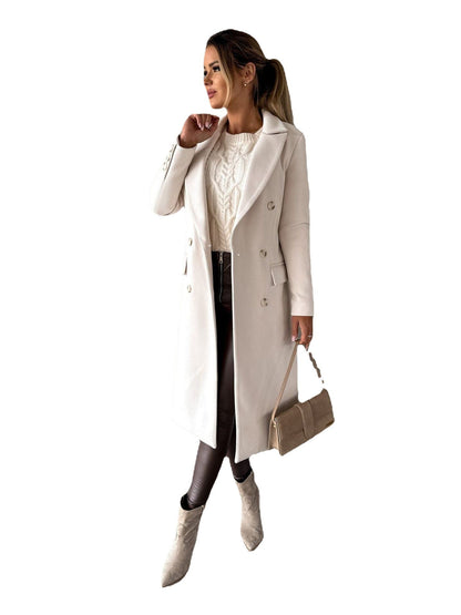 Warm Long Sleeve Double Breasted Women's Coat