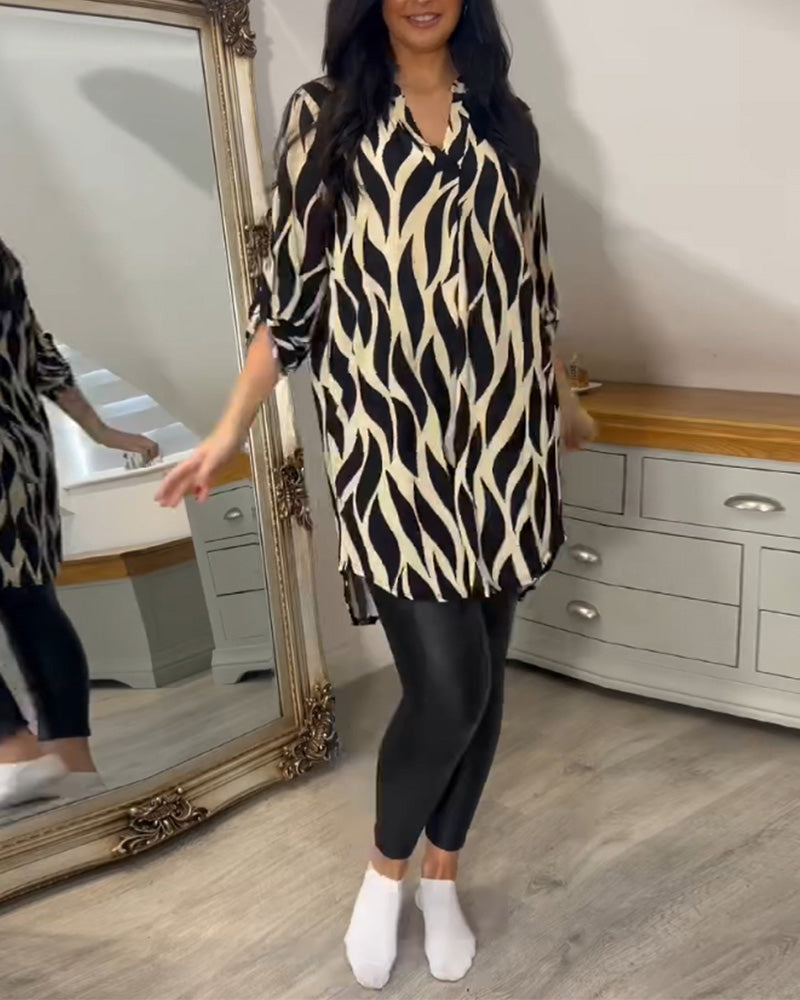 Fashionable Patterned Loose Fit Top