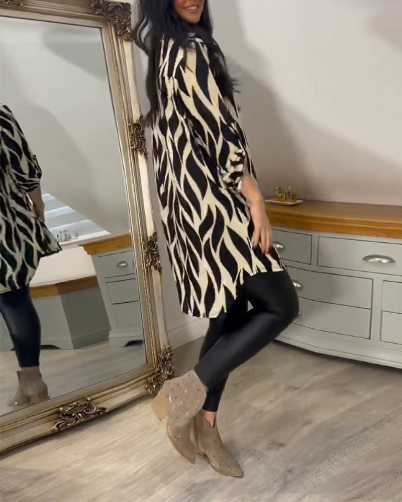 Fashionable Patterned Loose Fit Top