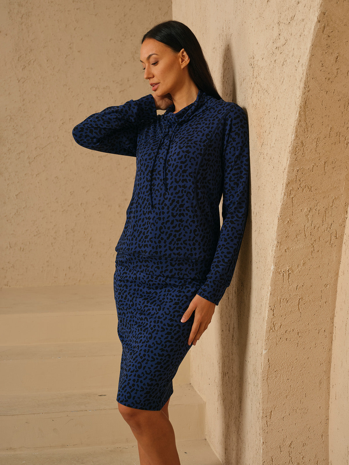 Classic Leopard Zip Golf Pullover Sweatshirt