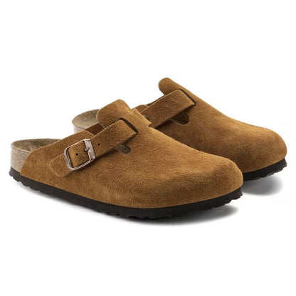 Men's Comfortable Leather Slip On Clogs Summer Shoes - Luxivelle