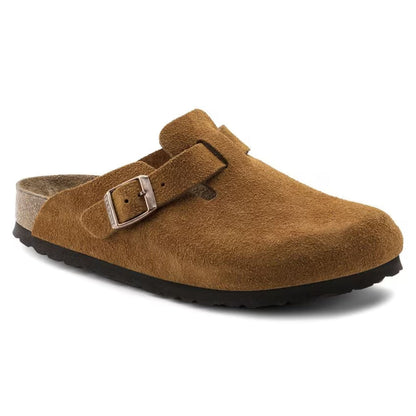 Men's Comfortable Leather Slip On Clogs Summer Shoes