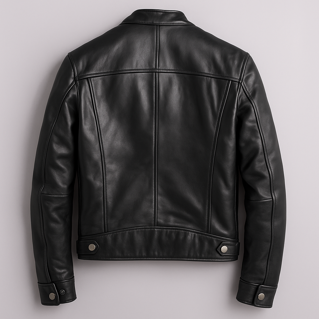 Men's Fitted Zip Up Leather Jacket