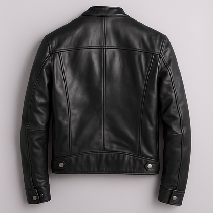 Men's Fitted Zip Up Leather Jacket