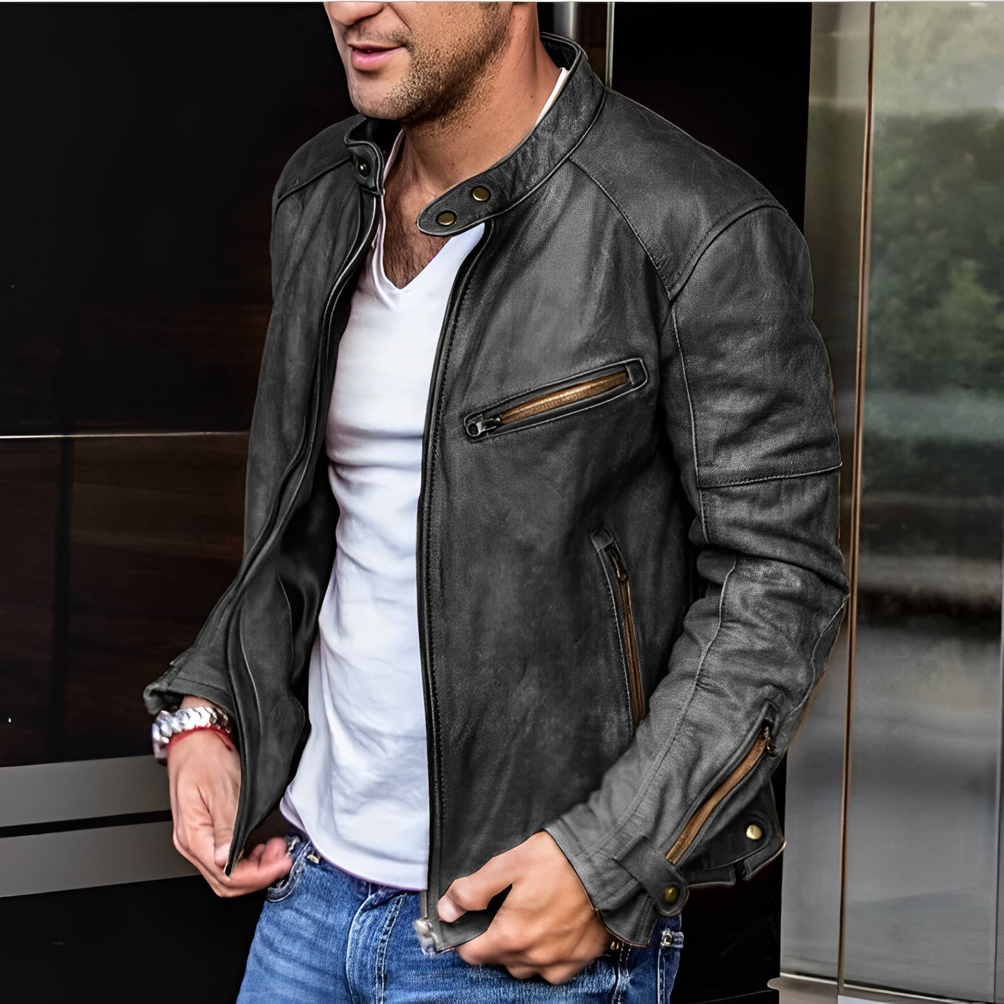 Waterproof Zip Up Mens Coat