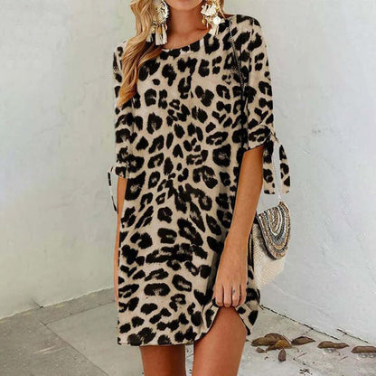Animal Print Short Sundress - Luxivelle