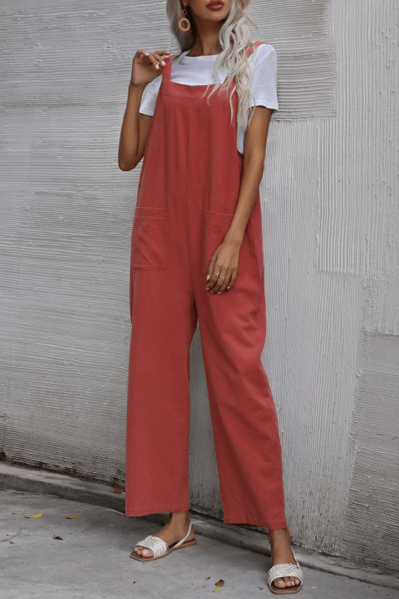 Comfy Women's Straight Leg Romper with Pockets