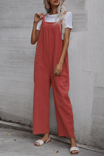 Comfy Women's Straight Leg Romper with Pockets