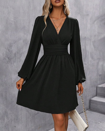 Feminine Flared Neck Winter Maxi Dress