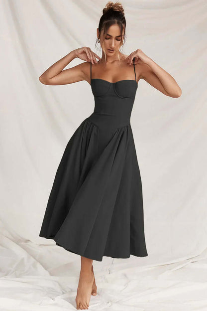 Feminine Strapless Bodycon Mid Length Dress