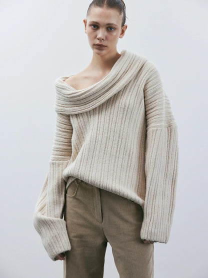 Josephine | Oversized & high roll knitted sweater