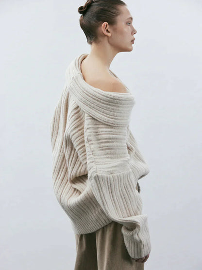 Josephine | Oversized & high roll knitted sweater