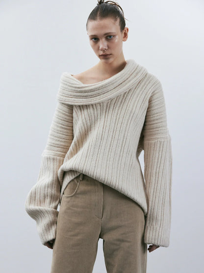 Josephine | Oversized & high roll knitted sweater
