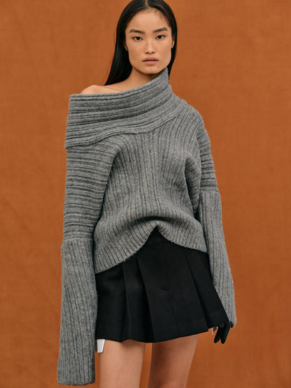 Josephine | Oversized & high roll knitted sweater