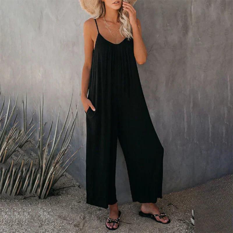 Casual Summer Sleeveless Jumpsuit with Pockets